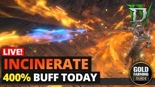 Incinerate Sorc 400% Buff Today Patchday - Let's see how it does! Diablo 4 Season 6 Vessel of Hatred