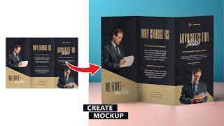 Create trifold brochure mokcup Photoshop TIps and Tricks