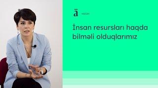 İnsan resursları haqda bilməli olduqlarımız | Səbinə Qulamzadə