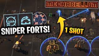 SNIPER FORTRESSES 1 Shotting Melting Points! - Mechabellum 2v2 Gameplay