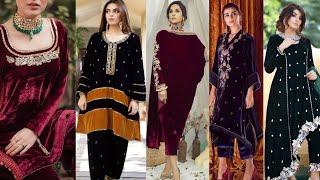 Latest party wear velvet dresses design|stylish & trendy velvet dress|#fashion#viral #dress #wedding