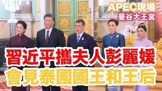 APEC現場｜習近平攜夫人彭麗媛會見泰國國王和王后