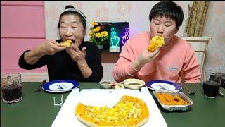 입에서 사르륵녹는 고구마피자에 치킨 먹방~!!