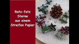 Ratz-fatz Glitzersterne aus einem Streifen Papier - Stampin' Up!®