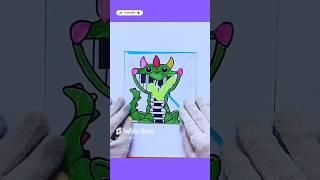 ⏪Reverse Pianosaurus Paper Folding Challenge Mind Game Poppy Playtime #shortsvideo #trending #art