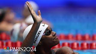 Simone Manuel SURGES late to win women's 50m finals, secure individual Paris event | NBC Sports