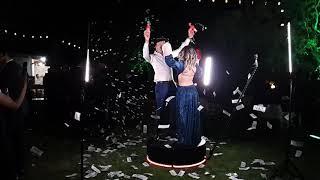 360 X Video Booth set up at the wedding party | 360 x slow motion booth outdoor installation