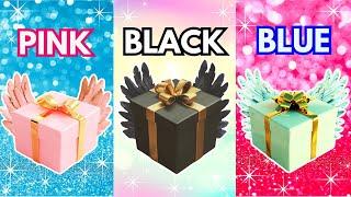 Choose YOUR Gift..!3 Gift Box Challenge Pink, Black & Blue edition #quiz #chooseyourgift #gift