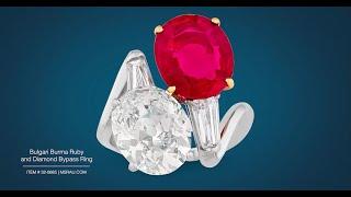 Bulgari Burma Ruby and Diamond Bypass Ring | M.S. Rau