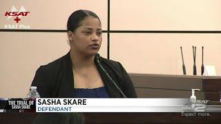 Sasha Skare testifies in her own defense