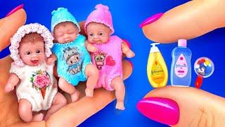 12 DIY MINIATURES for BABY DOLLS / Unboxing Surprise Balls / Barbie funny video