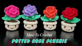 How to Crochet a Potted Rose Plushie | Easy & Adorable Crochet Flower Tutorial