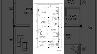 simple north facing house plan | 1300 sqft house plan #houseplans #homeplan #housedesign #homedesign