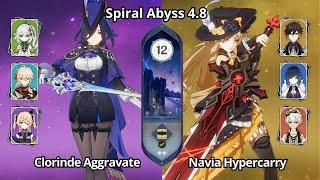 C0 Clorinde Aggravate & C0 Navia Hypercarry - Spiral Abyss 4.7\4.8 Floor 12 Genshin Impact