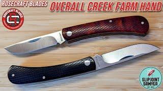 RoseCraft Blades Overall Creek Farm Hand Sod Buster Pocket Knife RCT022-BSW & RCT022-YSW