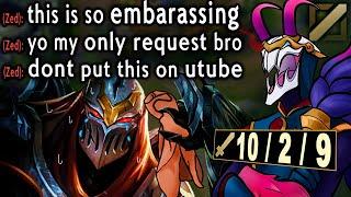 Zed told me not to upload this video when he lost against my Mid Jhin