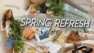 SPRING REFRESH VLOG | spring cleaning, shop & decorate for spring, new plants, reset for spring!