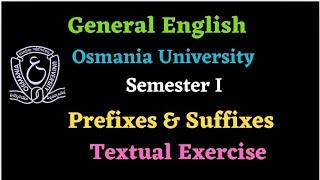 Prefixes and Suffixes, Osmania University sem 1 Grammar