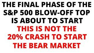 The Selloff is Corrective - This is Not the S&P 500  Stock Market CRASH to Start the Bear Market