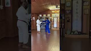 SHORIN RYU KARATE KYOSHI FERGUSON 8TH DEGREE BLACK BELT & SENSEI NICK PERFORM SELF DEFENSE DRILL 1