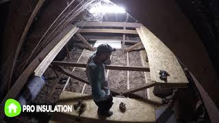 Attic insulation, attic stairs and flooring installation (Dublin)
