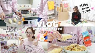 【Vlog】韓国で一人暮らしする日本人の日常また新しい家具が届いたコスメワゴン大紹介Make over room🫧in Seoul