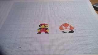 How to draw 8 bit Mario and 8 bit Goomba