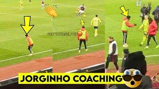 Jorginho’s Masterclass Leadership Spotted Coaching Arsenal Squad vs Aston Villa