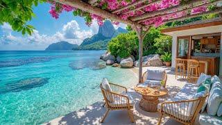 Summer Beach Café with Chill Jazz & Sea Breeze | Peaceful Tropical Vibes & Ocean Ambience for Work