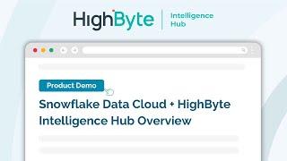 Snowflake Data Cloud + HighByte Intelligence Hub Overview