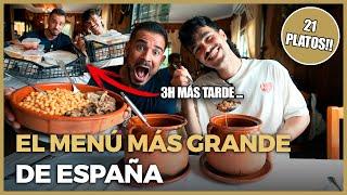 El MENÚ más GRANDE y BESTIA de ESPAÑA: 21 PLATOS de COMIDA ESPAÑOLA!!! ft Peldanyos