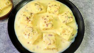 15 Min. Dessert Recipe | Instant Rasmalai Recipe | Stuffed Bread Rasmalai Recipe | Quick and Easy