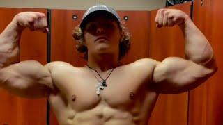 TEEN BOY FLEXING MUSCLE