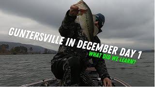 Guntersville Lake December Bass Fishing day 1!