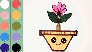 How to Draw Flowers & Plants (Easy & Fun for Kids!)//bacchon ki drawing