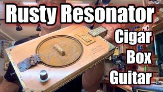 Cigar Box Guitar - Rusty Resonator - Trash Caster (Made from Repurposed Materials)