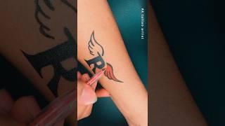 How to make R letter tattoo #shorts #shortsvideo #youtubeshorts