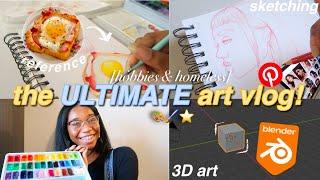 HOBBIES & HOMELESS: the ULTIMATE art vlog sketching, painting, & 3D art | The Homeless Series Ep.11