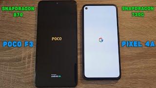 Poco F3 (Snapdragon 870) vs Google Pixel 4a (Snapdragon 730G) - Speed Test