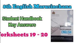 Marusinchana student handbook 8th English worksheets 19 - 20 answers @learneasilyhub