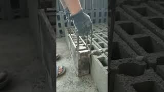 Hollow block making using manual