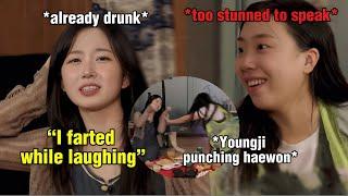 YOUNGJI can’t handle the drunk NMIXX HAEWON when she farted in front of her