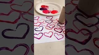 Heart Stampers for Valentines Day using recycled Cardboard Rolls. #artsandcrafts #valentinesday