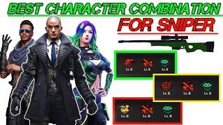 BEST CHARACTER COMBINATION FOR SNIPER || Best GUN in free fire || best tips and trick for Sniper !!!