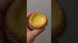 Egg tart with thin and flaky pastry crust from Hong Kong bakery