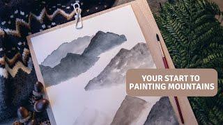 HOW TO START PAINTING WATERCOLOR MOUNTAINS AS A BEGINNER