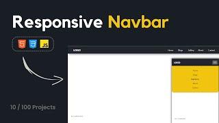 Responsive Navbar | 9/100 Projects  | By CodeBustler 