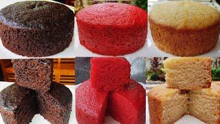 3 Eggless Sponge Cake Recipe/Chocolate, Red Velvet, Vanilla Eggless Sponge Cake Recipe Without Oven.