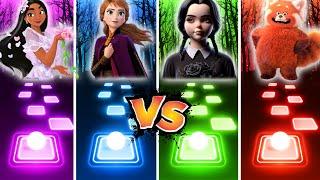 Encanto Isabela Vs Frozen Elsa Vs Wednesday Addams Vs Turning Red Meilin - Tiles Hop!