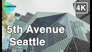 【4K】Walking around 5th Avenue in Seattle Downtown, Washington, United States